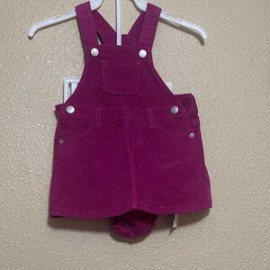 Kids Pink Corduroy Overalls